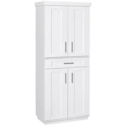 HOMCOM Modern Kitchen Pantry Freestanding Cabinet Cupboard With Doors And Drawer, Adjustable Shelving -Living Space Shop GUEST 899b412b a3d3 4f7d a99b 87b4efe849f9