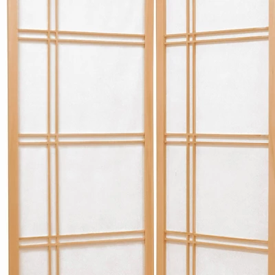 6 Ft. Tall Double Cross Shoji Screen - Natural (8 Panels) 1 6 Ft. Tall Double Cross Shoji Screen - Natural (8 Panels)