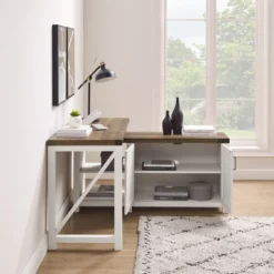Farmhouse Rustic L Shaped Desk With Storage - Saracina Home -Living Space Shop GUEST 8af120a3 28f2 4d02 93e8 bf358c29e2e9