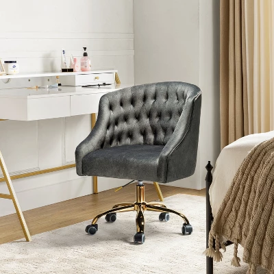 Anika Home Office Task Chair Velvet Tufted Swivel Adjustable Swivel 360 Degree Wheels | Karat Home 13 Anika Home Office Task Chair Velvet Tufted Swivel Adjustable Swivel 360 Degree Wheels | Karat Home - Image 13