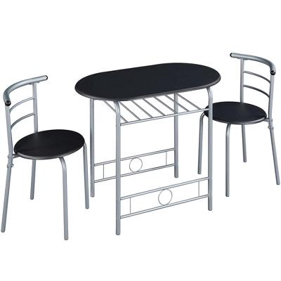 Yaheetech Modern Round Dining Table Set For 2 With Steel Legs, Storage Rack For Kitchens 7 Yaheetech Modern Round Dining Table Set For 2 With Steel Legs, Storage Rack For Kitchens - Image 7