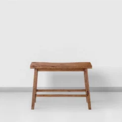 Saddle Seat Wooden Bench With Canted Frame Brown - Benzara -Living Space Shop GUEST 8d330535 1cb7 40f0 be70 2f82abf33e6d