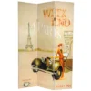 6' Tall Double Sided Vintage Weekend Canvas Room Divider Paris - Oriental Furniture