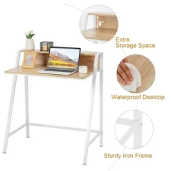 Costway 2 Tier Computer Desk PC Laptop Table Study Writing Home Office Natural -Living Space Shop GUEST 8db50e94 57d0 432e 9cf8 d9394e62f283