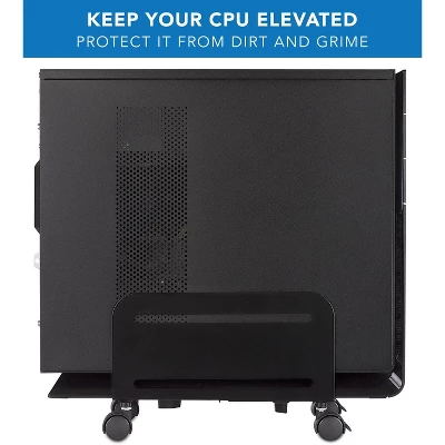 Mount-It! Rolling CPU Stand With Wheels | Heavy Duty Desktop Computer Tower Cart With Ventilation And Adjustable Width From 4.87 To 8.5 Inches | Steel 1 Mount-It! Rolling CPU Stand With Wheels | Heavy Duty Desktop Computer Tower Cart With Ventilation And Adjustable Width From 4.87 To 8.5 Inches | Steel
