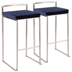 Set Of 2 30" Fuji Contemporary Stackable Barstools Stainless Steel - Lumisource -Living Space Shop GUEST 8e79aa94 84b9 4033 af28 730670474a0b