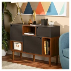 Anderson Mid-century Retro Modern Wood Sideboard Storage Cabinet - Oak/Espresso - Baxton Studio -Living Space Shop GUEST 8f808ccb f76b 45fc a159 7047ebc2011c