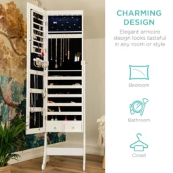 Best Choice Products 6-Tier Standing Mirror Lockable Storage Organizer Cabinet Armoire W/ LED Lights 11 Best Choice Products 6-Tier Standing Mirror Lockable Storage Organizer Cabinet Armoire W/ LED Lights -Living Space Shop GUEST 8f8ec242 b1e6 4edc 95dc 50c3a5496937