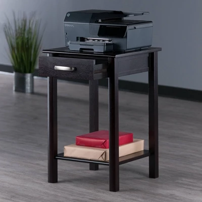 Liso End Table / Printer Table With Drawer And Shelf - Dark Espresso - Winsome 5 Liso End Table / Printer Table With Drawer And Shelf - Dark Espresso - Winsome - Image 5