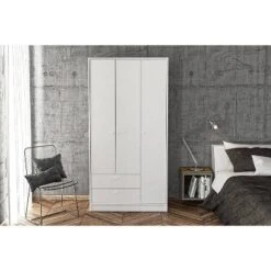 Denmark 3 Door And 2 Drawer Wardrobe White - Polifurniture -Living Space Shop GUEST 911a0376 1470 4061 b90b 71150e34235f