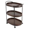 Wood 3 Tier Oval Tray Cart Brown - Olivia & May