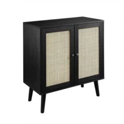 Modern Boho Wood And Rattan 2 Door Accent Cabinet - Saracina Home -Living Space Shop GUEST 9280fbd2 642c 487d afa3 f8d704147a63
