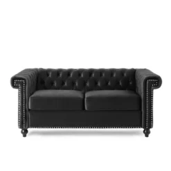 Brinkhaven Modern Glam Tufted Velvet Loveseat With Nailhead Trim - Christopher Knight Home -Living Space Shop GUEST 931465da fe47 42fe 9be8 4ce9dca19648