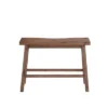 Saddle Seat Wooden Bench With Canted Frame Brown - Benzara