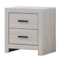 Nightstand With 2 Drawers And Metal Bar Pulls - Benzara -Living Space Shop GUEST 93a67fb1 2966 469e 972a b77fba0d1bd4