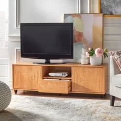 Messina TV Stand For TVs Up To 68" Light Brown - Buylateral -Living Space Shop GUEST 93f3a5d5 dfb9 4a2b a0c5 02a3f9b544b4