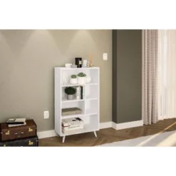 40.75" Sidney 4 Shelf Bookshelf White - Polifurniture -Living Space Shop GUEST 94626689 d807 4113 8b71 af8bf98f3c53