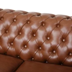 Silverdale Traditional Chesterfield Loveseat Cognac Brown/Dark Brown - Christopher Knight Home -Living Space Shop GUEST 9742b393 85d0 4ca6 be1a f023079f2384