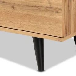 Radley Wood 3 Drawer Sideboard Buffet Oak Brown/Black - Baxton Studio -Living Space Shop GUEST 97667f8c cc96 44b1 8232 12e121830bfc