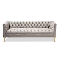 Zanetta Velvet Finished Sofa Gray - Baxton Studio 15 Zanetta Velvet Finished Sofa Gray - Baxton Studio -Living Space Shop GUEST 978dedc2 8923 4e08 aa93 cf897fbe893c