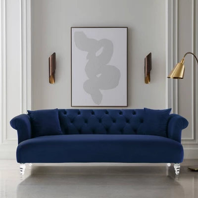 Elegance Contemporary Loveseat Sofas Blue/Acrylic - Armen Living 2 Elegance Contemporary Loveseat Sofas Blue/Acrylic - Armen Living - Image 2