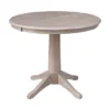 36" Karen RoundExtendable Dining Table With 4 X Back Chairs Taupe - International Concepts