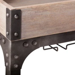 Franklin Bar Cart And Wine Rack Weathered Gray - Threshold™ -Living Space Shop GUEST 999f1629 e0ab 4692 9a9e 8313a8429fea