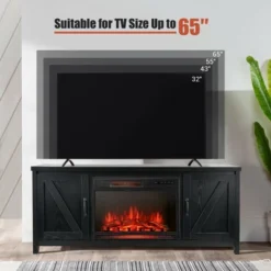 Costway 59'' Fireplace TV Stand W/ 25'' 1350W Electric Fireplace Heater Remote Control -Living Space Shop GUEST 9a1027d2 ef98 4515 a00f 3ebc9a482d03