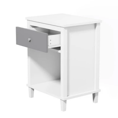 Organnice White Shelf Drawer Nightstand 1 Organnice White Shelf Drawer Nightstand