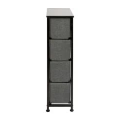 Emma And Oliver 4 Drawer Vertical Slim Storage Dresser-Wood Top & Fabric Pull Drawers -Living Space Shop GUEST 9b4a8350 04fe 4035 9430 5ed612c7e2c2