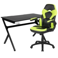 Flash Furniture Gaming Desk And Racing Chair Set With Cup Holder, Headphone Hook & 2 Wire Management Holes -Living Space Shop GUEST 9c56e17a b523 47b2 bd67 768109659434