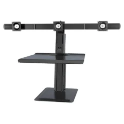 27" Standing Desk Converter With Triple Monitor Arm USB Charger Black - Rocelco
