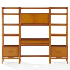 3pc Landon Desk And Bookcases Set Acorn - Crosley -Living Space Shop GUEST 9c6c3d55 f507 41c2 addd 53ecc7f611a8