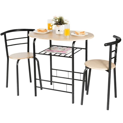 Costway 3 Pcs Dining Set 2 Chairs And Table Compact Bistro Pub Breakfast Home Kitchen 11 Costway 3 Pcs Dining Set 2 Chairs And Table Compact Bistro Pub Breakfast Home Kitchen - Image 11