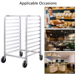 Costway 10 Sheet Aluminum Bakery Rack Silver Commercial Cookie Bun Pan Kitchen W/Wheel 12 Costway 10 Sheet Aluminum Bakery Rack Silver Commercial Cookie Bun Pan Kitchen W/Wheel -Living Space Shop GUEST 9d7c1098 ba01 4da5 9fc0 653f51aeeb17