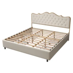 Classic Upholstered Platform Bed With Buckle Backrest, Metal Frame, Solid Wood Ribs And Four Storage Drawers -ModernLuxe -Living Space Shop GUEST 9ea0ebee 359c 4f3b a1cb 638facc3ba88