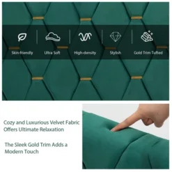 Costway Upholstered Platform Bed Frame Adjustable Headboard Footboard Modern Green 15 Costway Upholstered Platform Bed Frame Adjustable Headboard Footboard Modern Green -Living Space Shop GUEST 9f543863 fcc4 428e a634 9d5bbf66cd6d