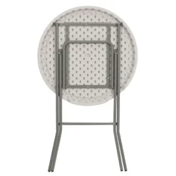 Emma And Oliver 2.63-Foot Round Granite White Plastic Bar Height Folding Event Table -Living Space Shop GUEST 9f8847b2 2c4c 49e2 9d46 60c0d66caf7a