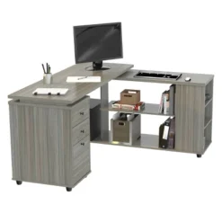 L Shaped Computer Workstation Gray - Inval -Living Space Shop GUEST 9ff87622 fb62 43ae 9e0e 2295375477e7