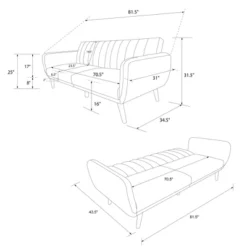 Brittany Futon Convertible Sofa Faux Leather - Novogratz -Living Space Shop GUEST a15f132f d654 4114 92a5 847307a3f39a
