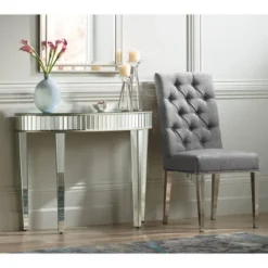 Studio 55D Luxury Mirrored Console Table 39 1/2" X13 3/4" Antique Silver For Living Room Bedroom Bedside Entryway House Bathroom -Living Space Shop GUEST a2039a91 951b 4783 9250 b01c516c1269