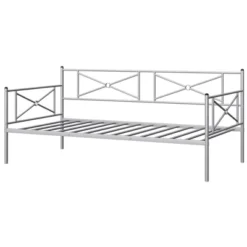 Costway Metal Daybed Frame Twin Size Slat Support Mattress Foundation Living Room WhiteBlackSilver -Living Space Shop GUEST a22ef898 5af5 4bdf a724 5803283f4b6b