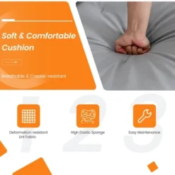 Costway Modern Modular 3-Seat Sofa Couch W/ Side Storage Pocket & Metal Leg Ash Grey -Living Space Shop GUEST a2784437 8e1b 4a5b aa52 806f5e87854a