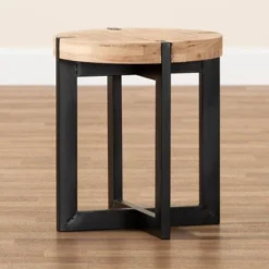 Horace Wood And Metal End Table Brown/Black - Baxton Studio -Living Space Shop GUEST a2bdb147 583d 4fc1 86ad 1d5482e81ff5