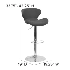Merrick Lane Adjustable Height Barstool Contemporary Bar Height Stool With Curved Back And Metal Base With Footrest 28 Merrick Lane Adjustable Height Barstool Contemporary Bar Height Stool With Curved Back And Metal Base With Footrest -Living Space Shop GUEST a3053c89 2da2 4e91 b1ce 132a045203fd