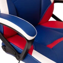 Emma And Oliver Faux Leather Ergonomic High Back Gaming Chair With Adjustable Seat Height, Lumbar Support And Padded Arms In Red, White & Blue -Living Space Shop GUEST a36f2b78 29a6 456c 8dcc 26fc5d7fcbfa