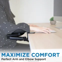 Mount-It! Height Adjustable Arm Rest For Desk | Ergonomic Computer Desk Arm | Full Motion Elbow Support W/ Clamp-On Base | Steel Construction | Black -Living Space Shop GUEST a3a5aa2a bc29 4153 9e59 227c6257730e