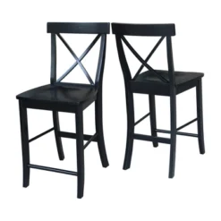 24" Martha X Back Counter Height Barstool - International Concepts -Living Space Shop GUEST a47e763c ffa2 4b1b a8c1 07ecb6804121