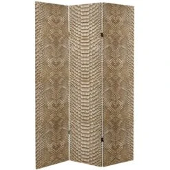 6" Double Sided Snake Print Canvas Room Divider - Oriental Furniture -Living Space Shop GUEST a55e1182 e8d0 4d1d b58e e200f988f141