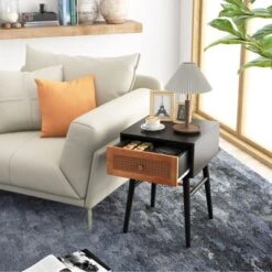 Costway Nightstand Modern Bedside End Table With Storage Drawer & Solid Wood Legs -Living Space Shop GUEST a608a714 5791 48c1 af71 c8f88a3657b1